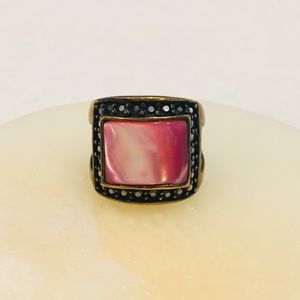 Lia Sophia Gold Brass Cocktail Ring